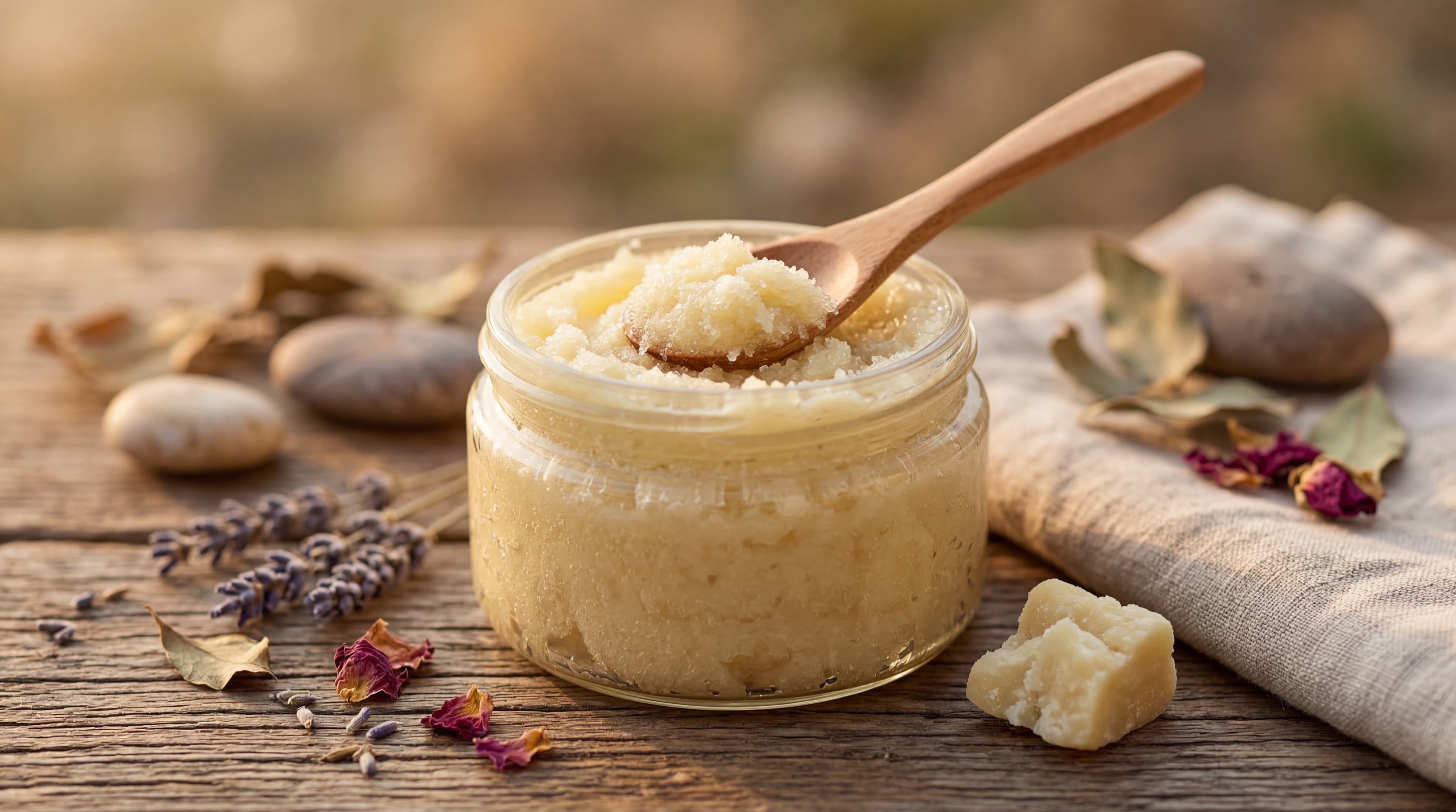 diy shea butter sugar scrub