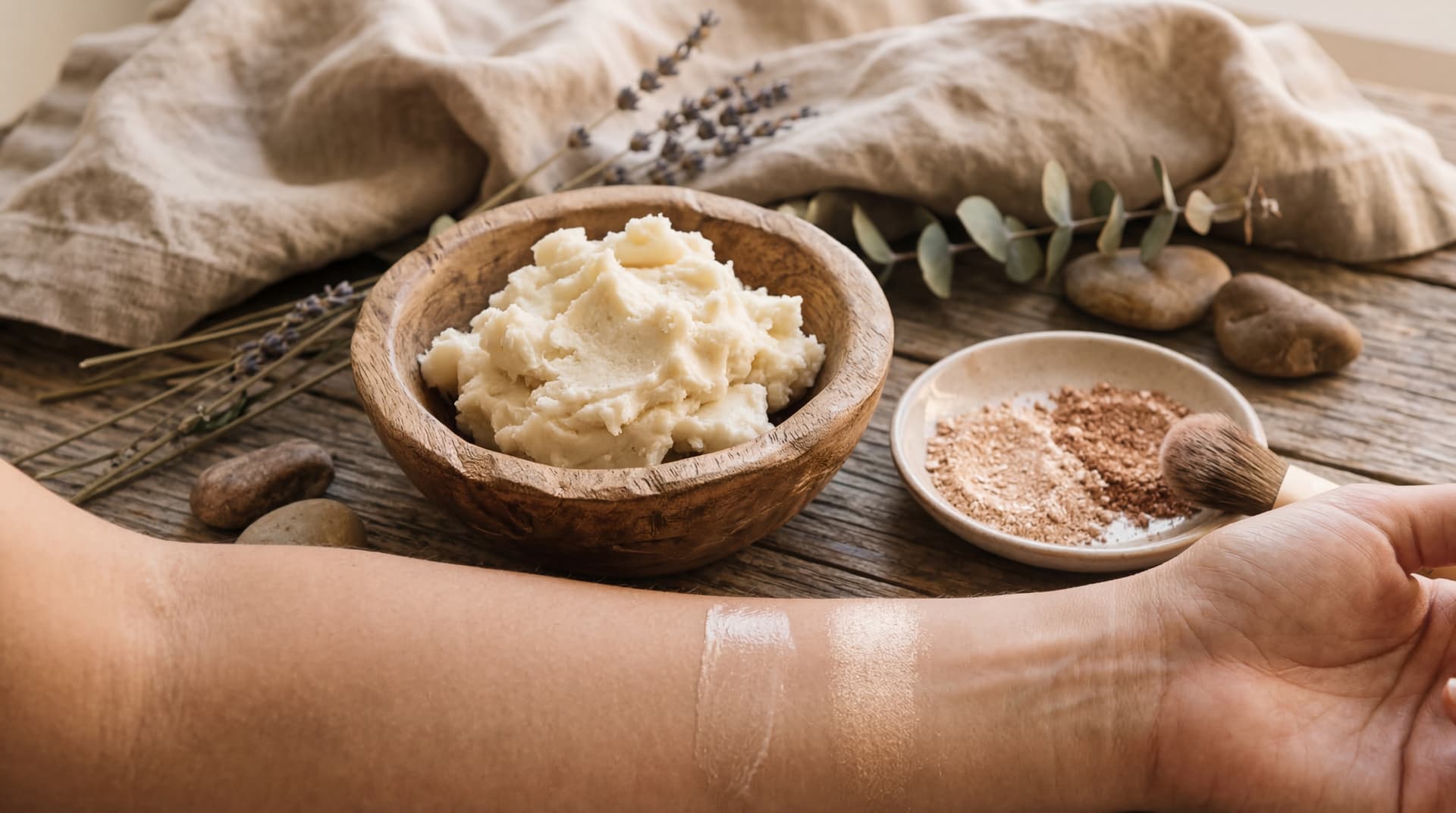 shea butter as highlighter base